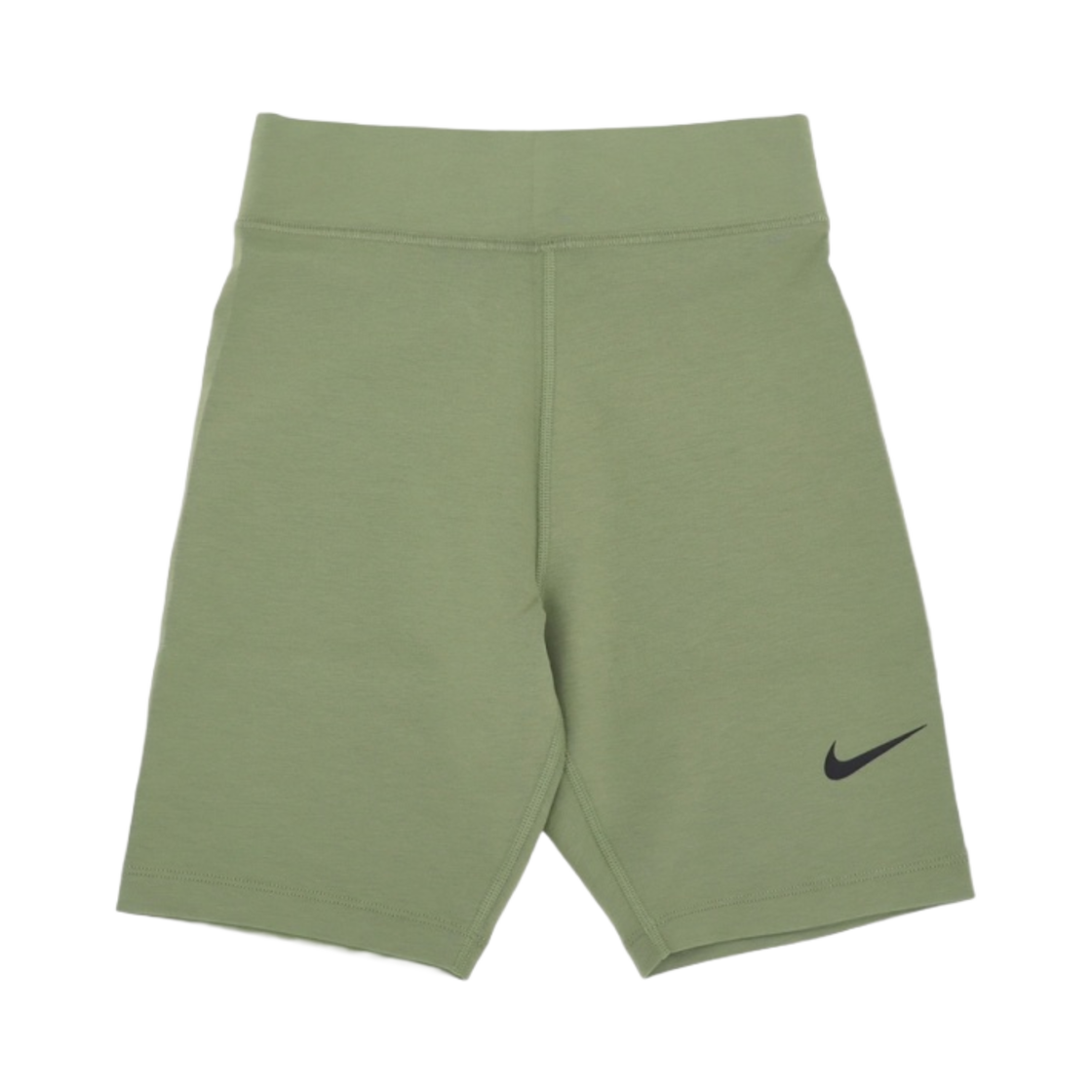 (W) 나이키 NSW 클래식 하이 웨이스트 8인치 바이커 쇼츠 오일 그린 - 아시아((W) Nike NSW Classics High Waisted 8 Inch Biker Shorts Oil Green - Asia) - 1
