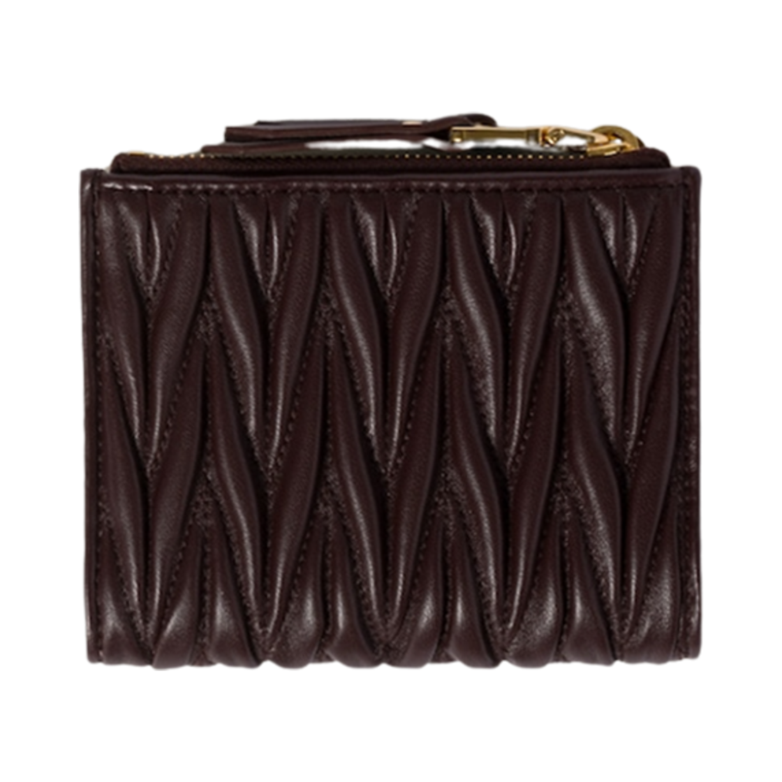 미우 미우 스몰 마테라쎄 나파 레더 월렛 브라이어우드(Miu Miu Small Matelasse Nappa Leather Wallet Briarwood) - 3