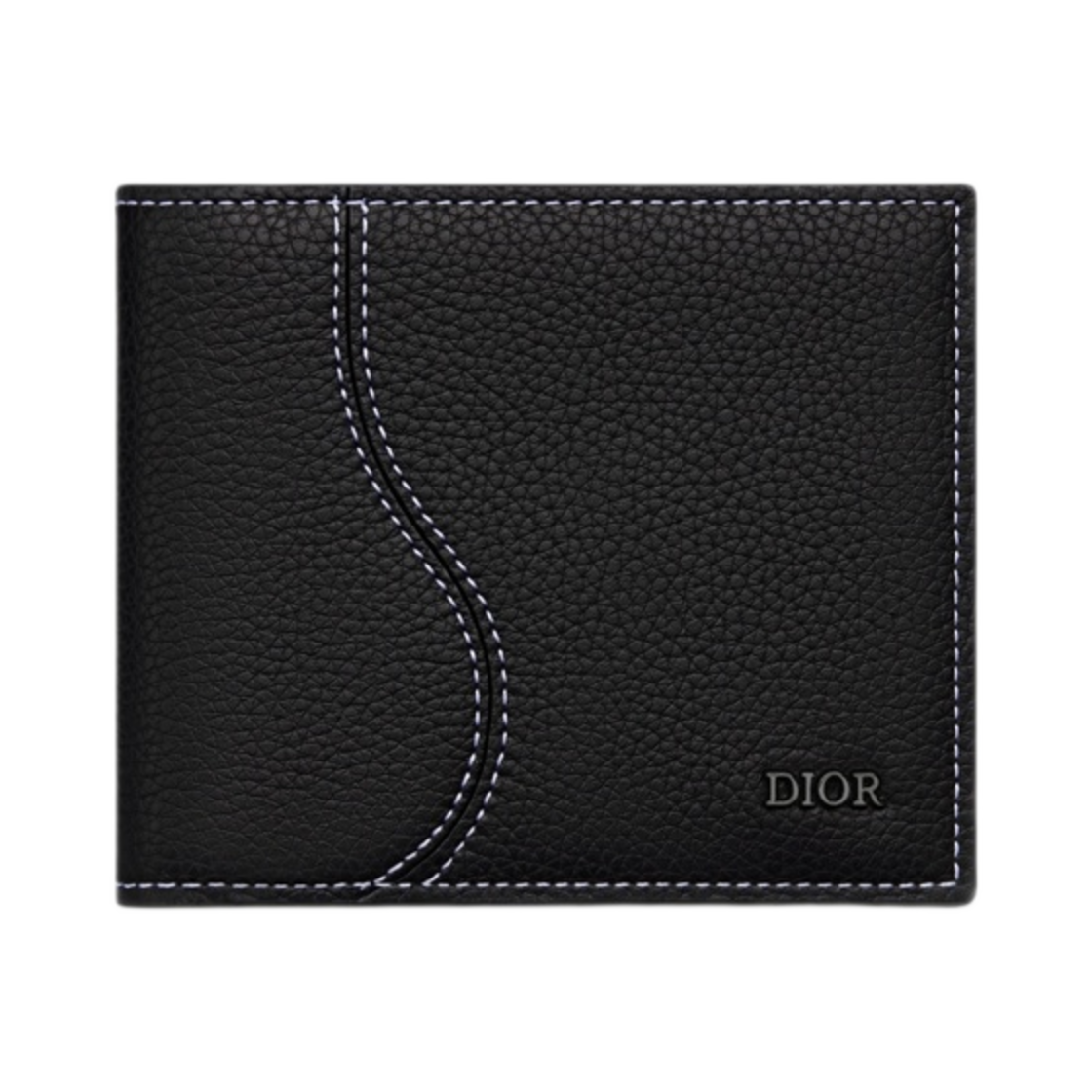 2ADBH076YKK-H00N Dior Saddle Wallet Black Grained Calfskin Leather Marquetry