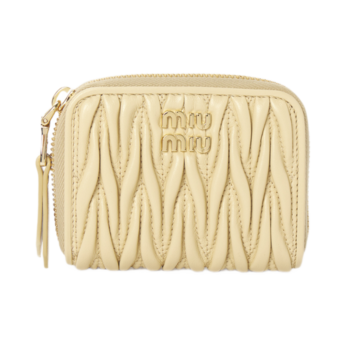5MM268-AFPP-F0K57 Miu Miu Matelasse Nappa Leather Coin Purse Soy Green