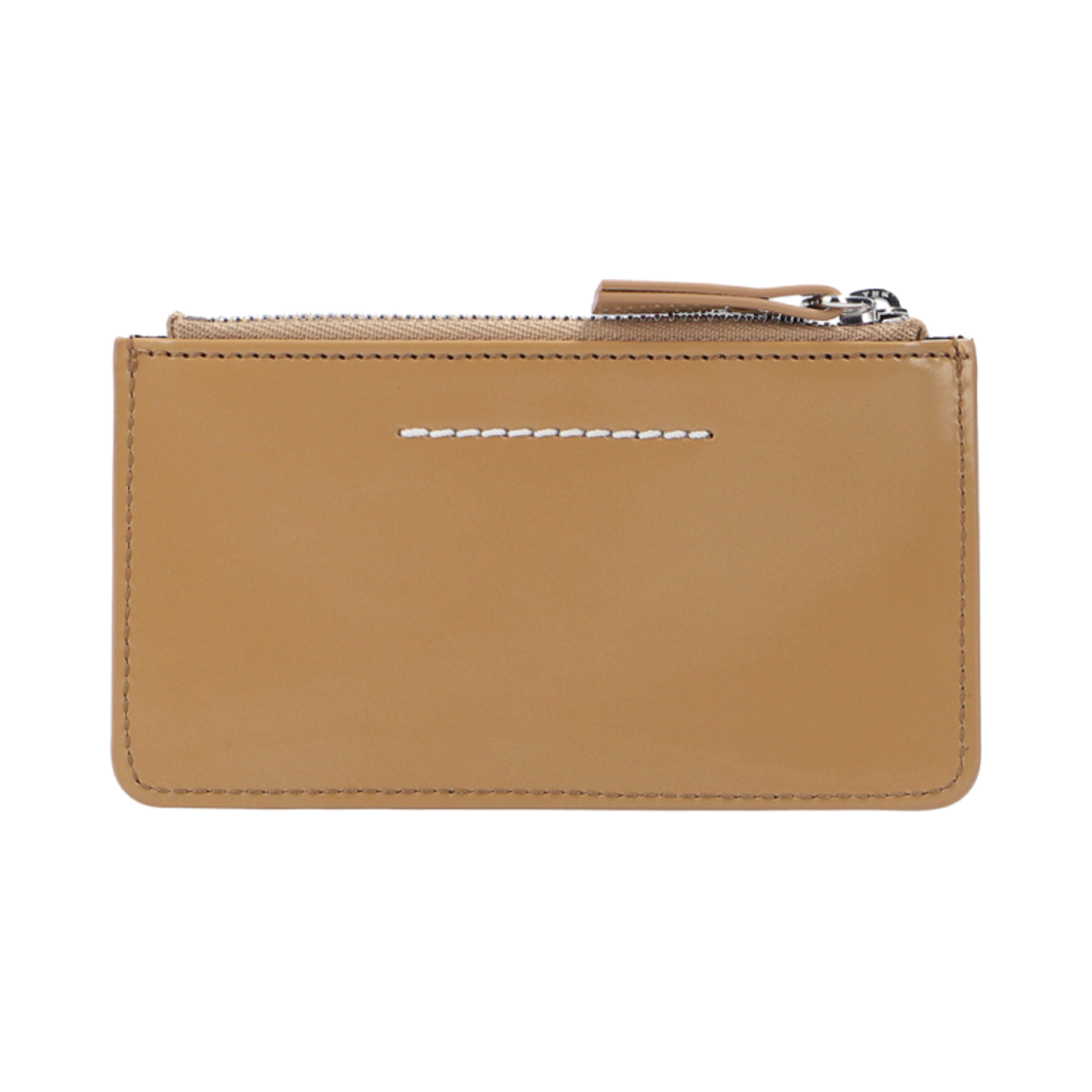 S54UI0071P3935H8780 MM6 Maison Margiela Logo Zipped Card Holder Beige