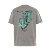Wooyoungmi Feather Back Logo T-Shirt Grey - 23SS