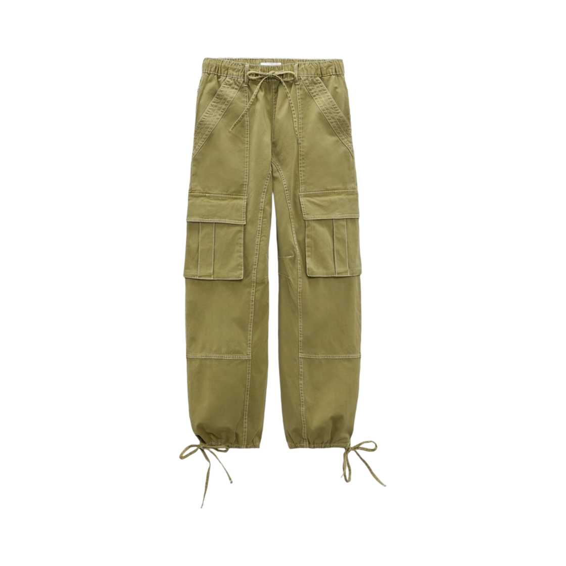 (W) 자라 스티치 카고 팬츠 라이트 그린((W) Zara Stitch Cargo Pants Light Green) - 1