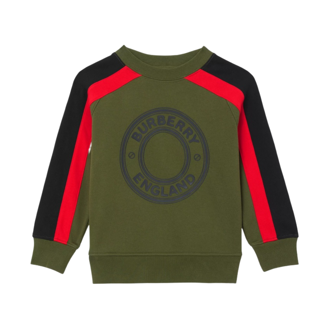 (키즈) 버버리 로고 그래픽 코튼 스웨트셔츠 다크 올리브 그린((Kids) Burberry Logo Graphic Cotton Sweatshirt Dark Olive Green) - 1