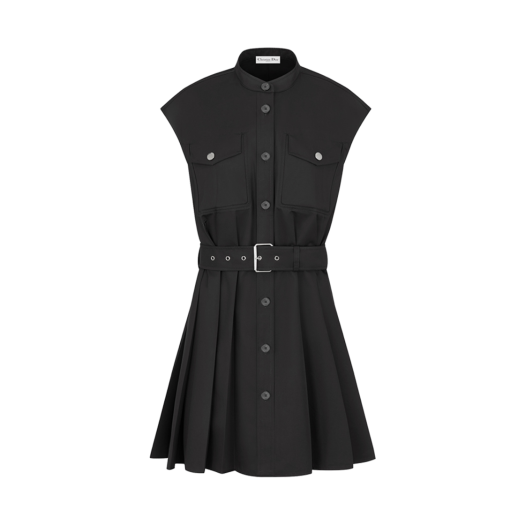(W) Dior Short Dress Black Gabardine
