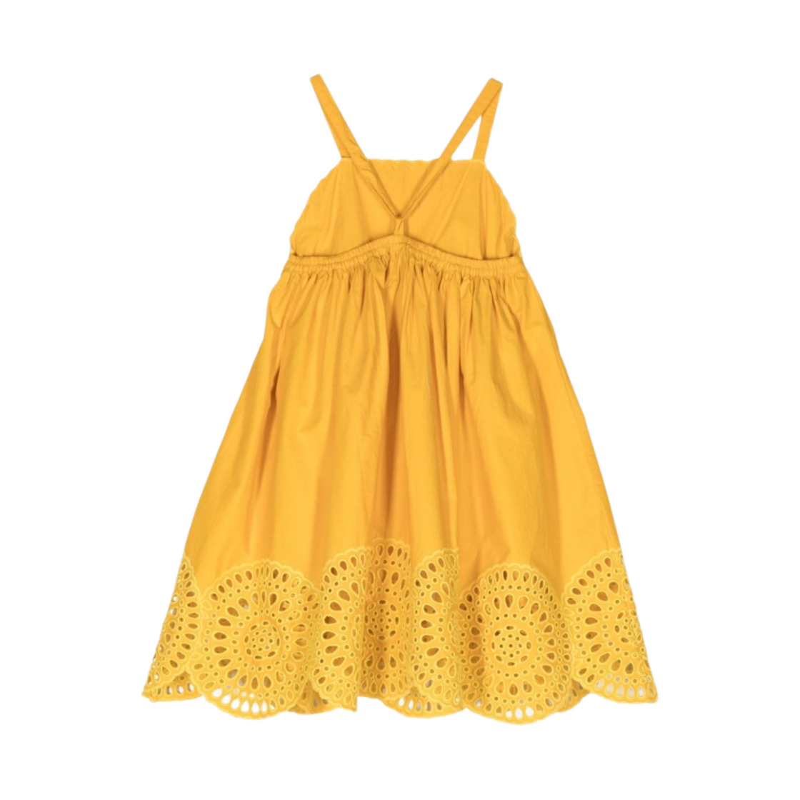 (키즈) 스텔라 맥카트니 브로더리 앙글레즈 엠파이어 라인 드레스 머스타드 옐로우((Kids) Stella McCartney Broderie Anglaise Empire Line Dress Mustard Yellow) - 2