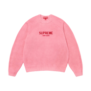 Supreme Flocked Logo Sweater Pink - 24FW