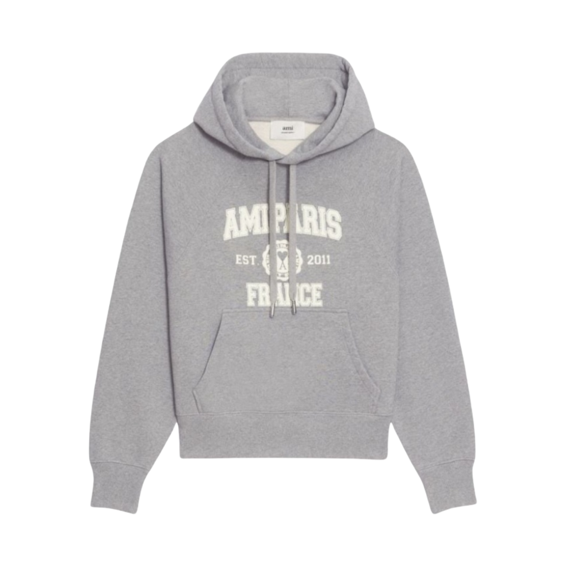 아미 파리 프랑스 후드 스웨트셔츠 헤더 그레이(AMI Paris France Hood Sweatshirt Heather Grey)