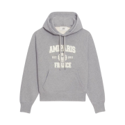 AMI Paris France Hood Sweatshirt Heather Grey