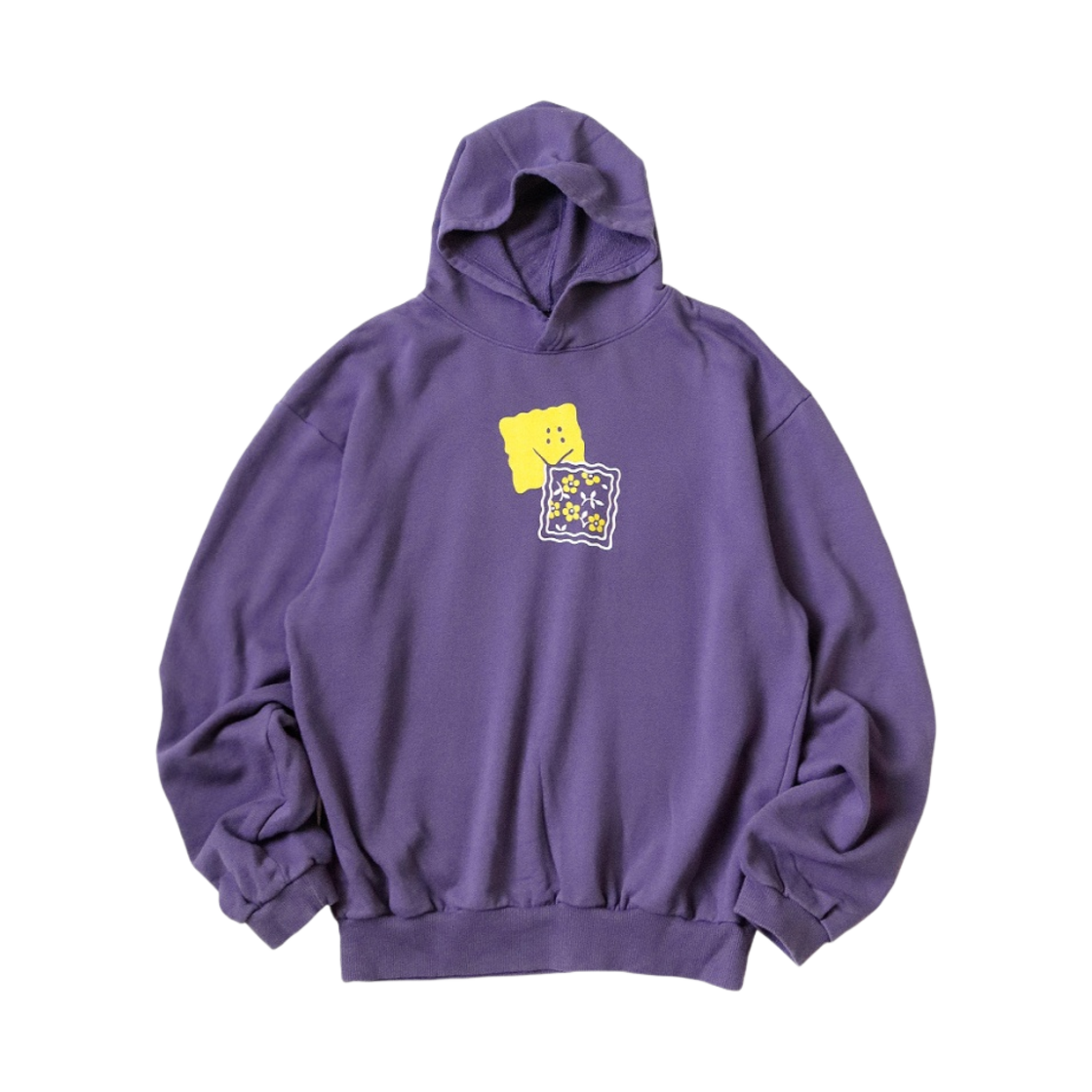 K2309LC018 Kapital 30-Fleece Hooded Sweatshirt Peckish Rainbowy Patch Purple