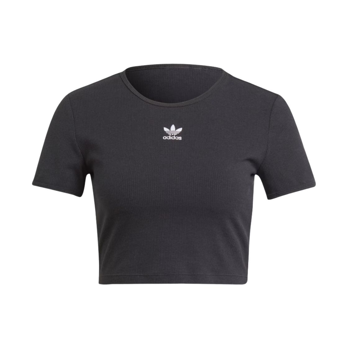 (W) 아디다스 에센셜 립 티셔츠 블랙 - KR 사이즈