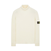 Stone Island 552C2 Wool Turtleneck Knit Natural White - 23FW