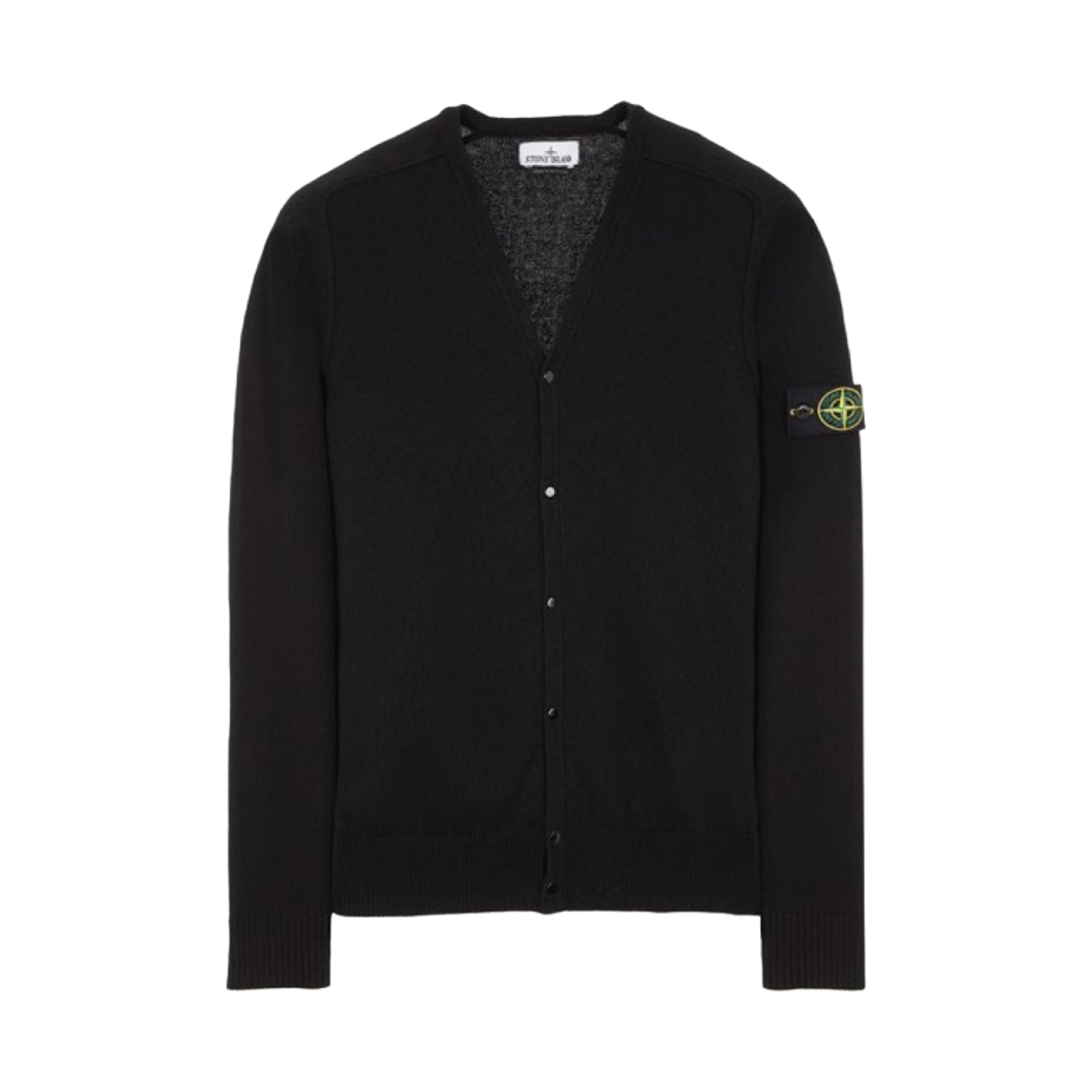 스톤 아일랜드 527D3 브이넥 니트 가디건 블랙 - 23SS(Stone Island 527D3 V-Neck Knit Cardigan Black - 23SS) - 1