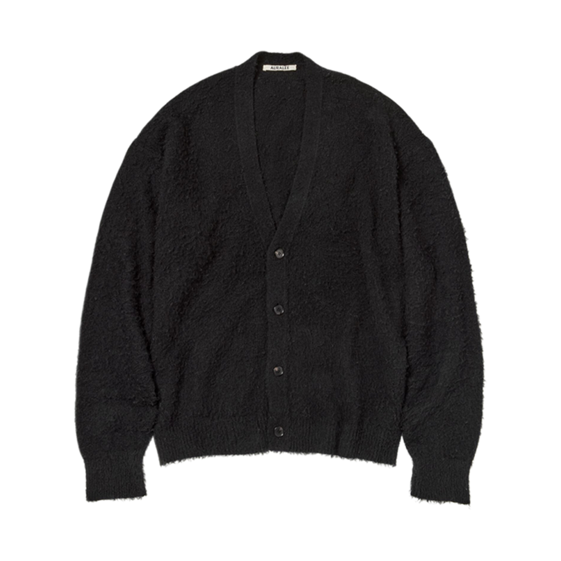 오라리 브러시드 울 캐시미어 실크 니트 가디건 블랙(Auralee Brushed Wool Cashmere Silk Knit Cardigan Black) - 1