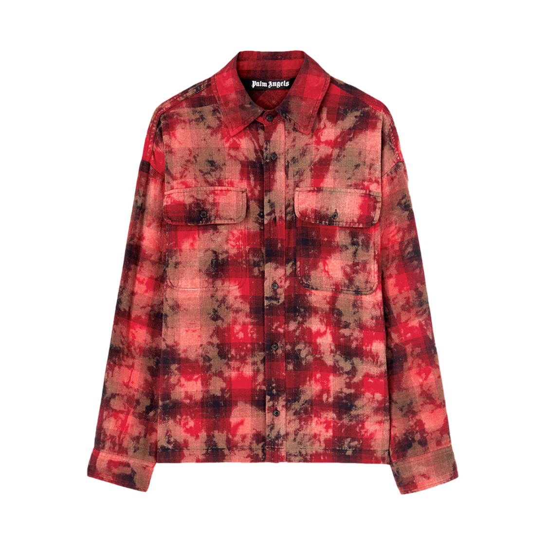 팜엔젤스 커브드 로고 체크 셔츠 롱슬리브 레드(Palm Angels Curved Logo Check Shirt L/S Red) - 1