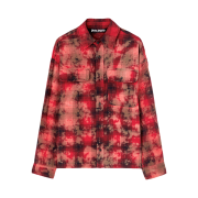 Palm Angels Curved Logo Check Shirt L/S Red
