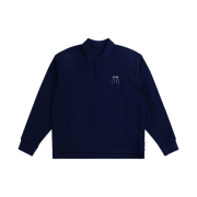 Ader Error Needle Logo Polo Shirt Navy