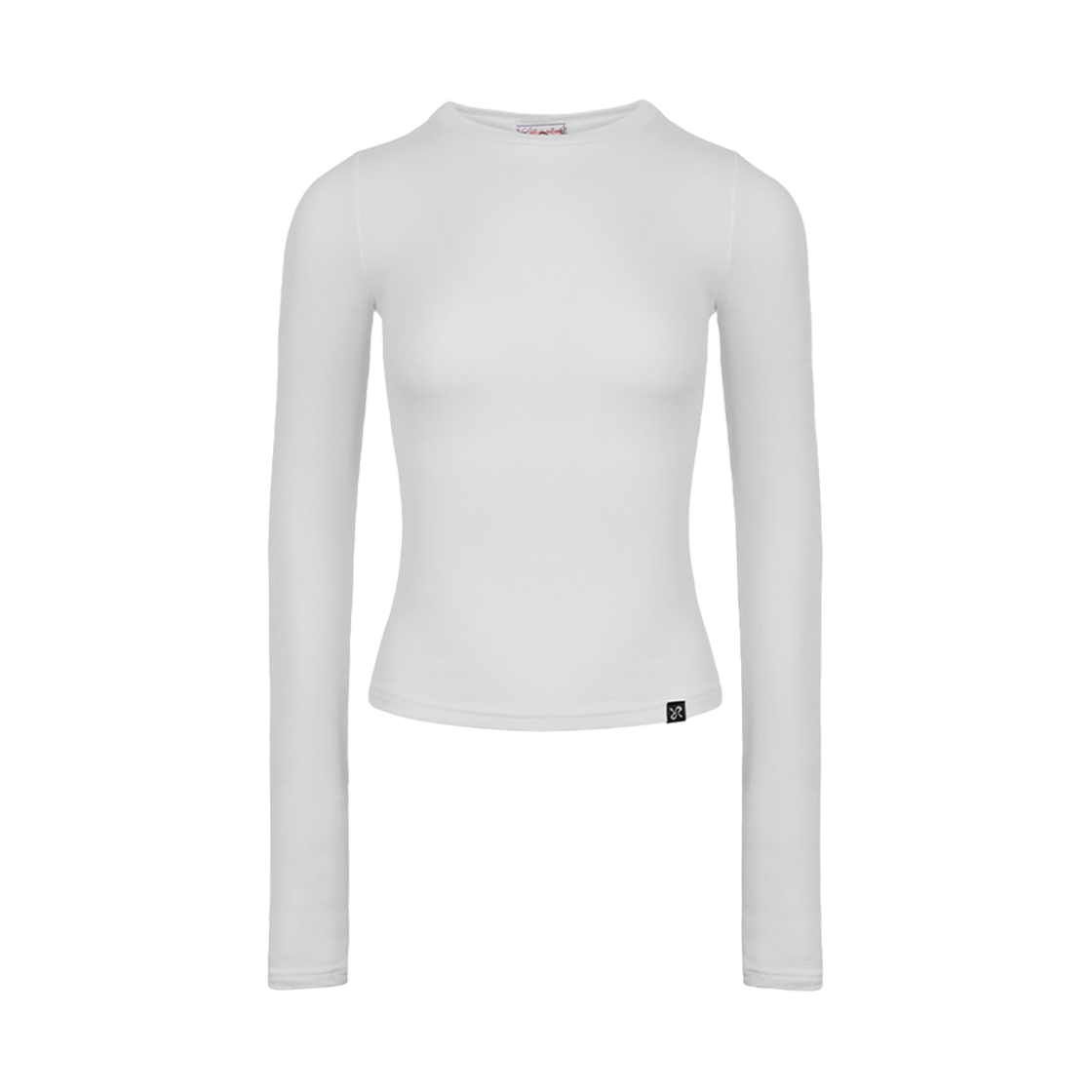 러프넥 베이직 레이어드 슬리브 화이트