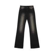 (W) Bohemian Seoul Cut Line Boots Cut Denim Pants Gray