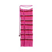 (W) Jacquemus La Jupe Maille Concha Asymmetric Striped Skirt Dark Pink