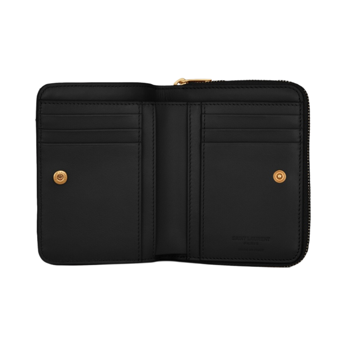생로랑 퀼티드 레더 조안 컴팩트 집 어라운드 지갑 블랙(Saint Laurent Joan Compact Zip Around Wallet in Quilted Leather Black) - 3