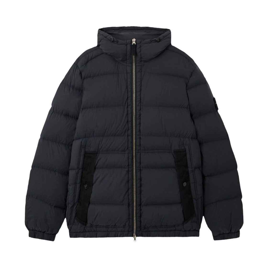 K2S1541000-40S0028-V0029 Stone Island 4100040 Seamless Tunnel Nylon Down TC Hooded Down Jacket with Seamless Feather Tunnels and Anti Drop Black - 25FW