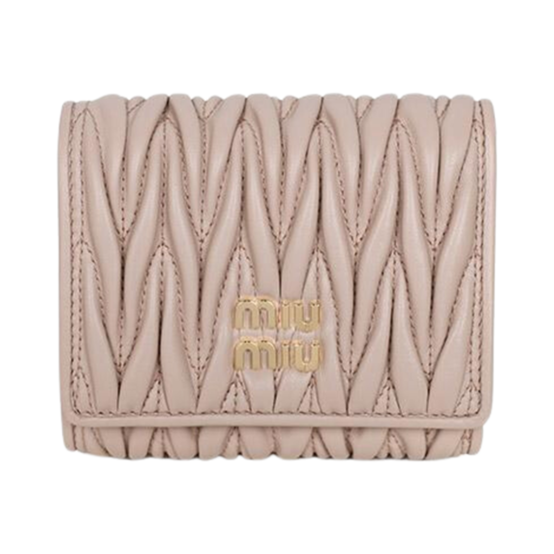 5MH033-2FPP-F0236 / AFPP-F0236 Miu Miu Small Matelasse Nappa Leather Wallet Powder Pink