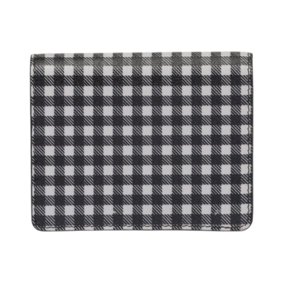 미우 미우 스몰 프린트 마드라스 가죽 지갑 블랙 화이트(Miu Miu Small Printed Madras Leather Wallet Black White) - 4