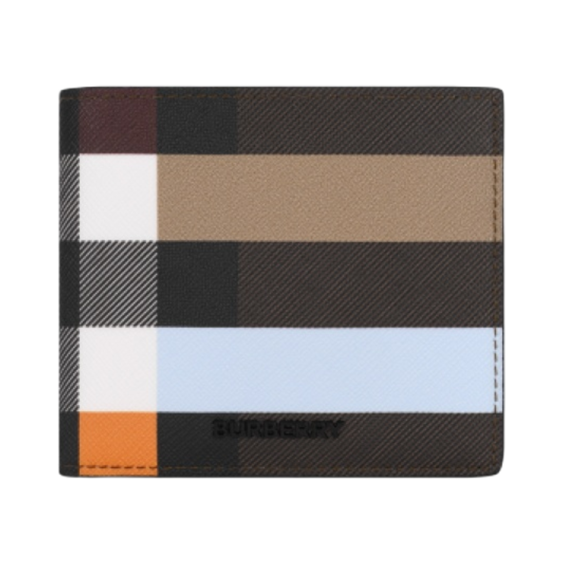 버버리 컬러 블록 체크 반지갑 다크 버치 브라운(Burberry Colour Block Check Bifold Wallet Dark Birch Brown) - 1