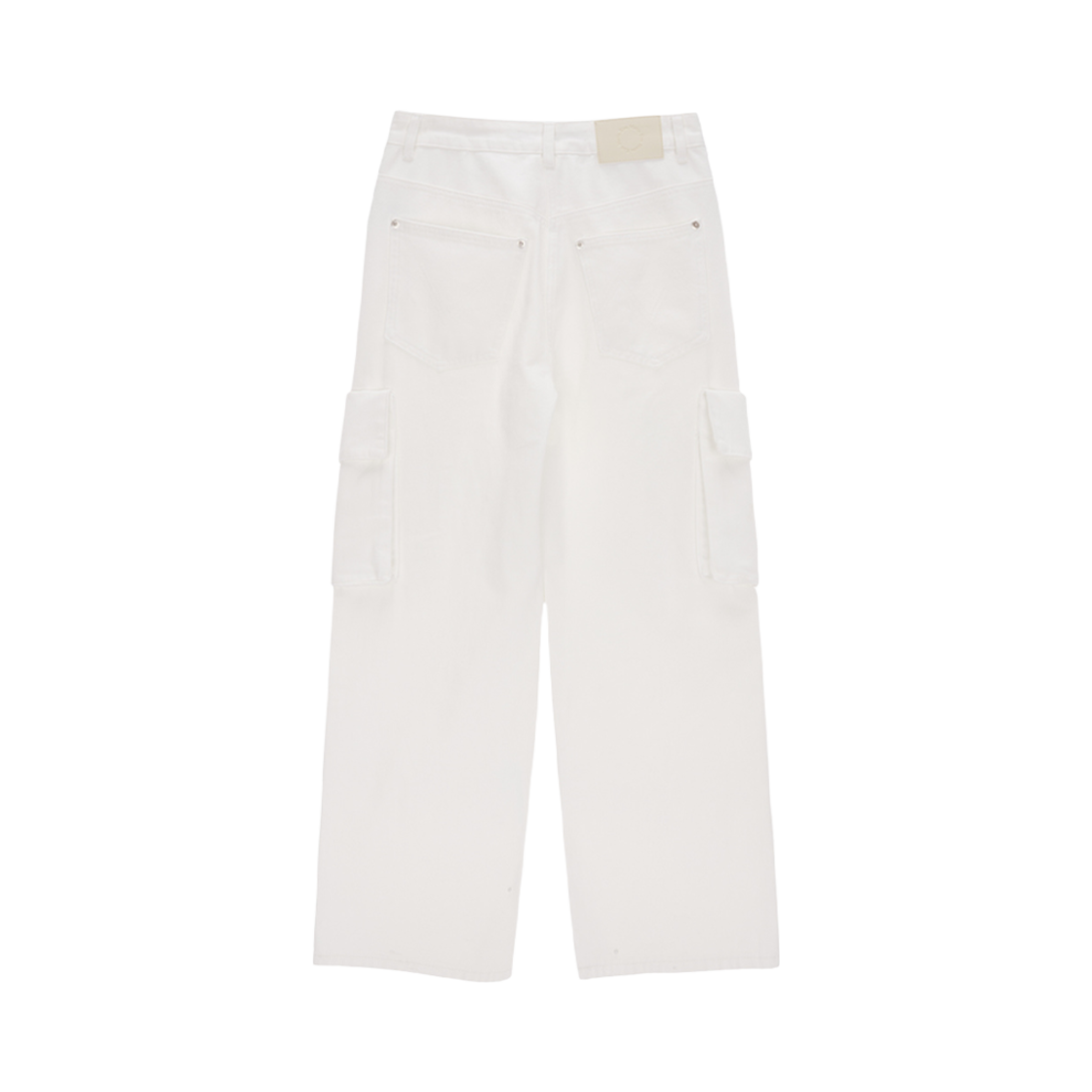 (W) 마뗑킴 빅 포켓 빈티지 카고 데님 팬츠 화이트((W) Matin Kim Big Pocket Vintage Cargo Denim Pants White) - 2