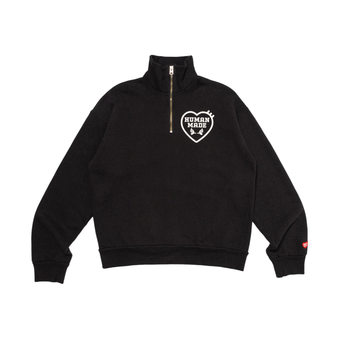 휴먼 메이드 밀리터리 하프집 스웨트셔츠 블랙(Human Made Military Half-Zip Sweatshirt Black) - 1