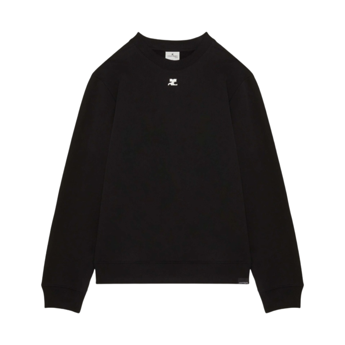 (W) 꾸레쥬 크루넥 스웨트셔츠 블랙((W) Courreges Crewneck Sweatshirt Black) - 1