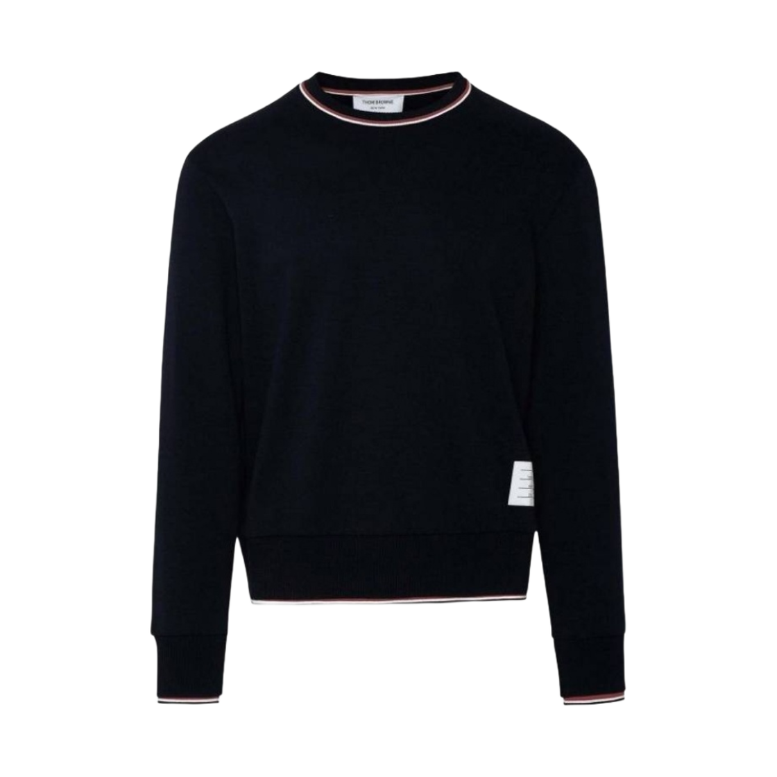 톰브라운 코튼 밀라노 스트라이프 풀오버 네이비(Thom Browne Cotton Milano Stripe Pullover Navy) - 1
