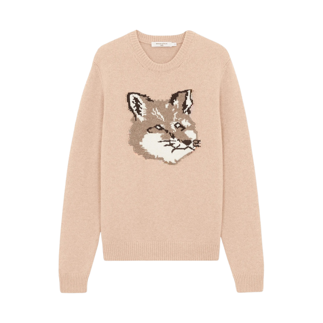 메종 키츠네 빅 폭스 헤드 풀오버 니트 베이지(Maison Kitsune Big Fox Head Pullover Knit Beige)