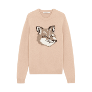 Maison Kitsune Big Fox Head Pullover Knit Beige