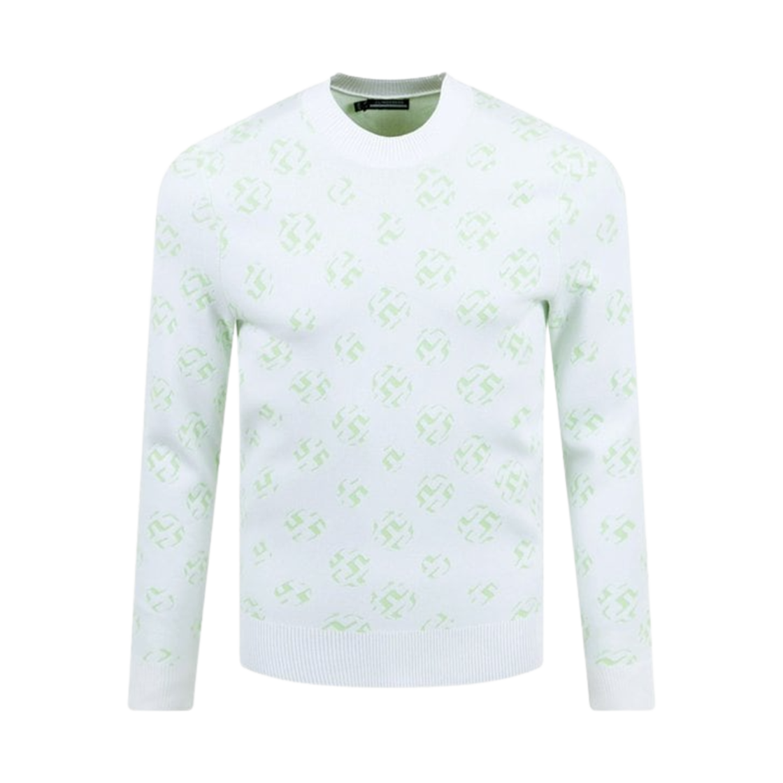 AMKW08143-A033 J.Lindeberg Gus Jacquard Sweater White Sphere Dot