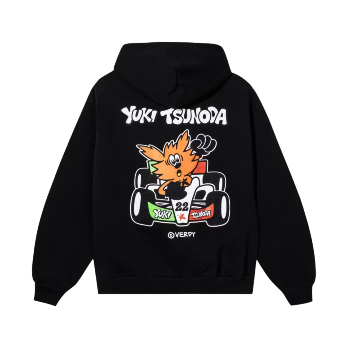 2XL 角田裕毅 YUKI TSUNODA VERDY Hoodie BLACK BLACK YUKI RACE CAR HOODIE