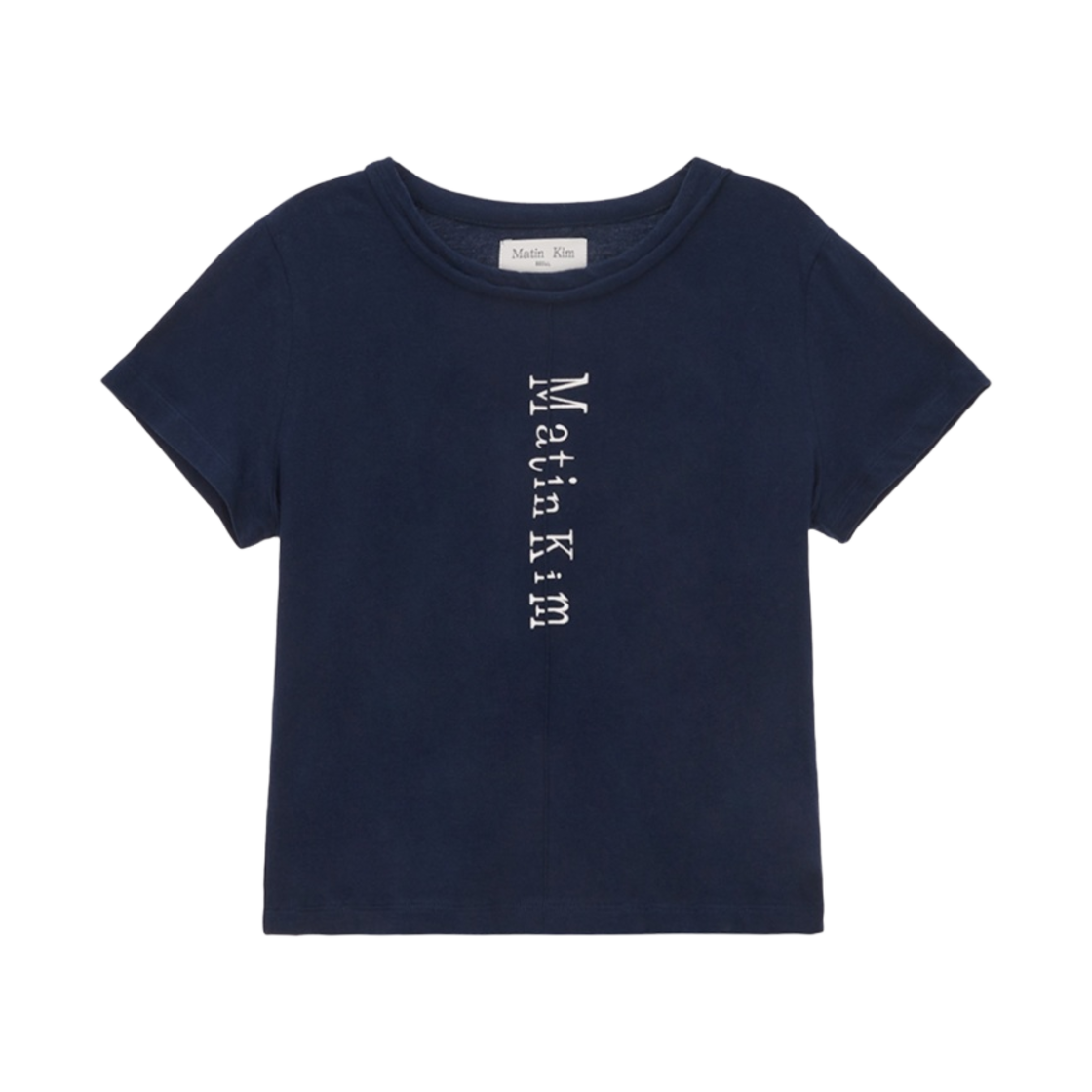 (W) 마뗑킴 핀턱 크롭탑 네이비