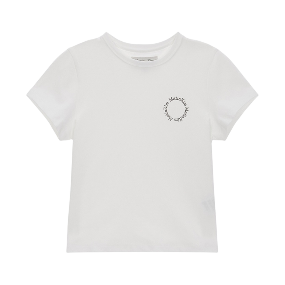 (W) 마뗑킴 마뗑 서클 로고 크롭 탑 화이트((W) Matin Kim Matin Circle Logo Crop Top White)