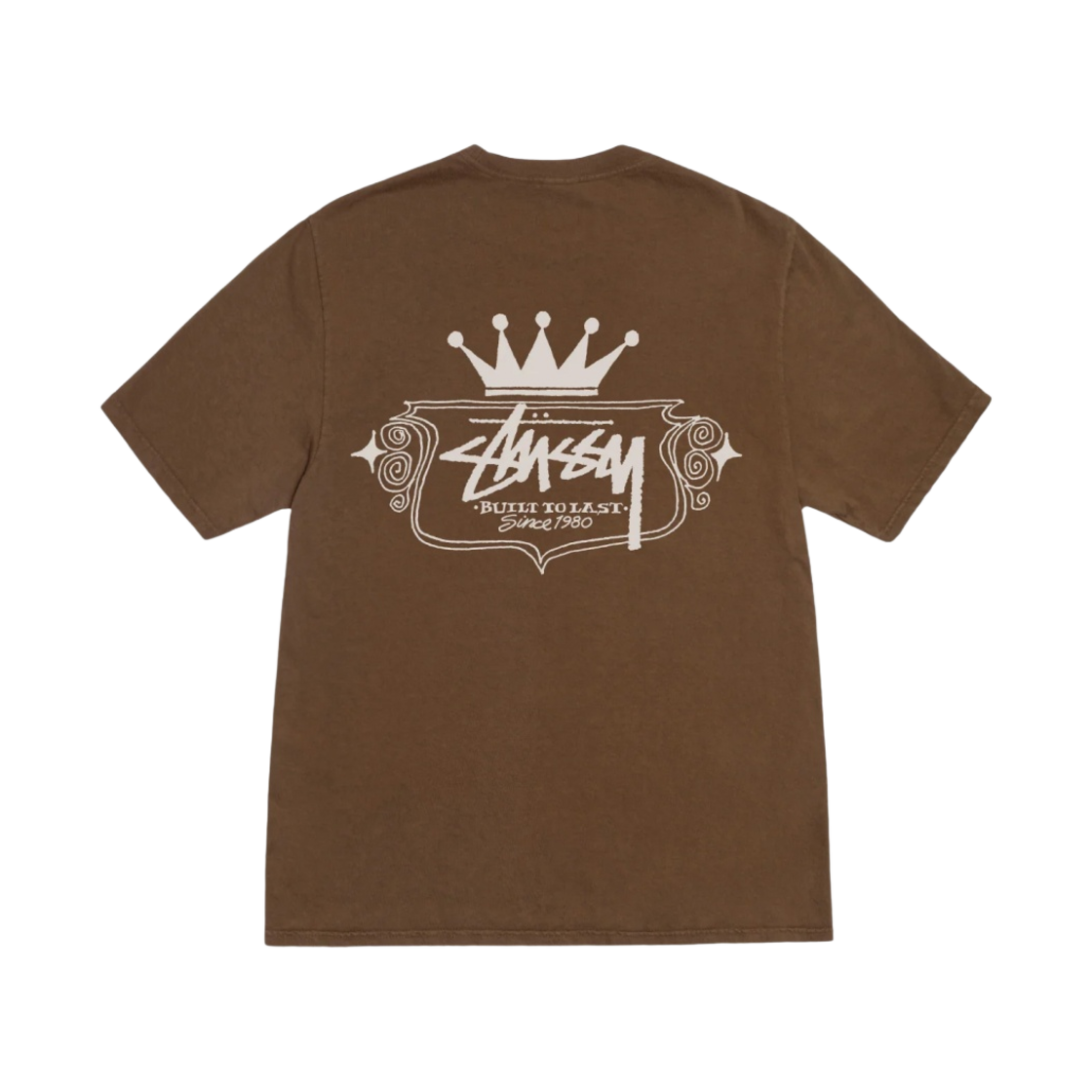 스투시 빌트 투 라스트 피그먼트 다이드 티셔츠 브라운