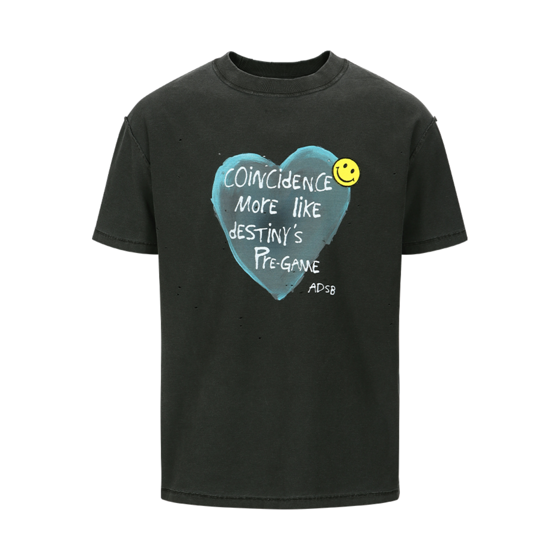 atb1251u(CHARCOAL) ADSB Andersson Bell Unisex Heart Message T-Shirt Charcoal