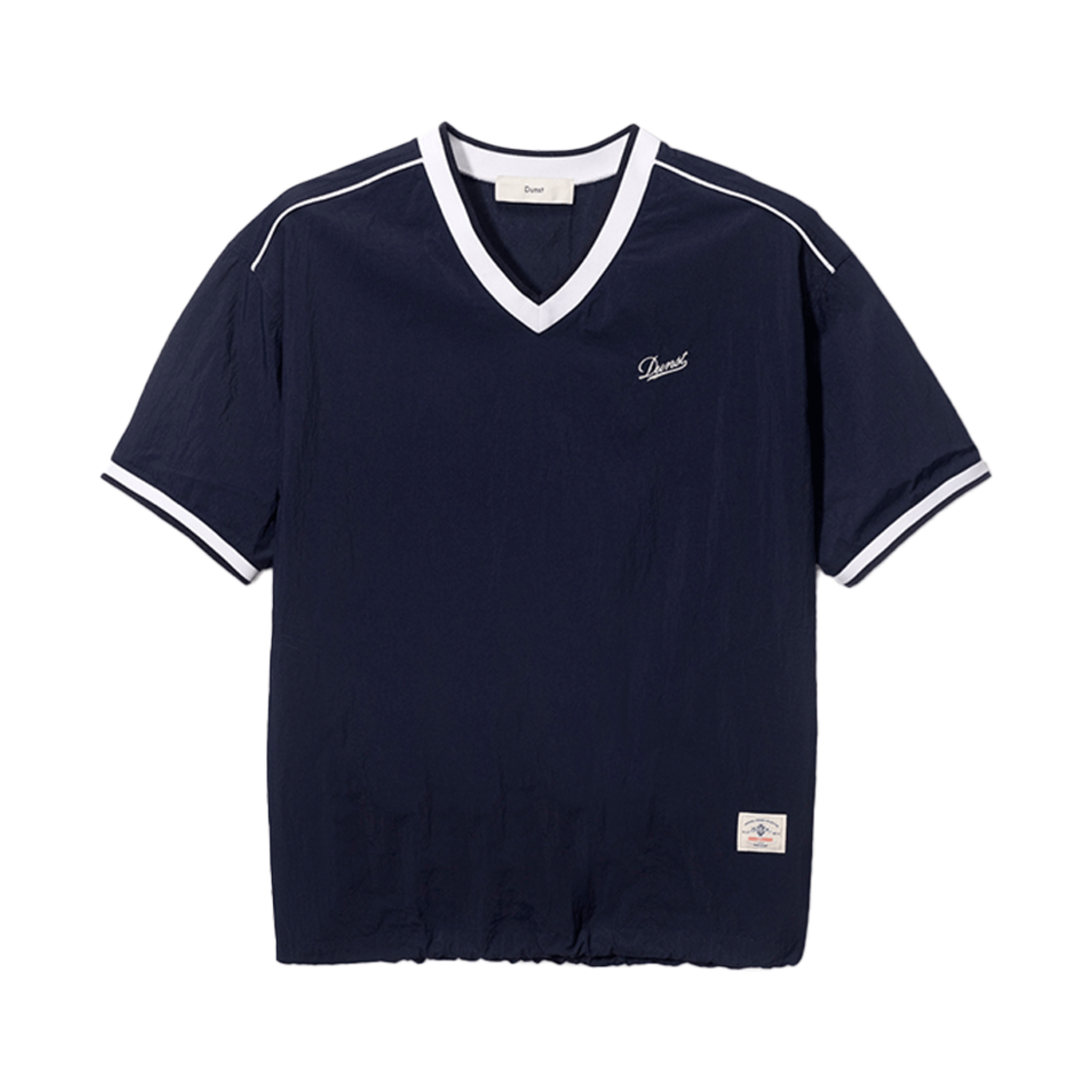 UDTS5B124N2_M_ [5/26 예약배송] Dunst Unisex V-Neck Woven Top Navy