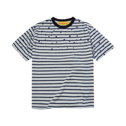 25SUGFST06NV Garments Fab Star Floking Stripe Tee Navy
