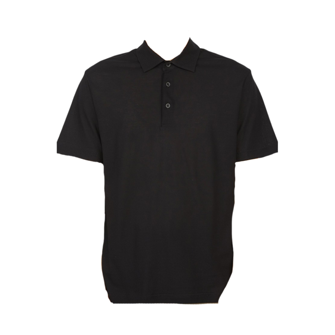 JPL00115U-52005-9300 Herno Crepe Jersey Polo T-Shirt Black