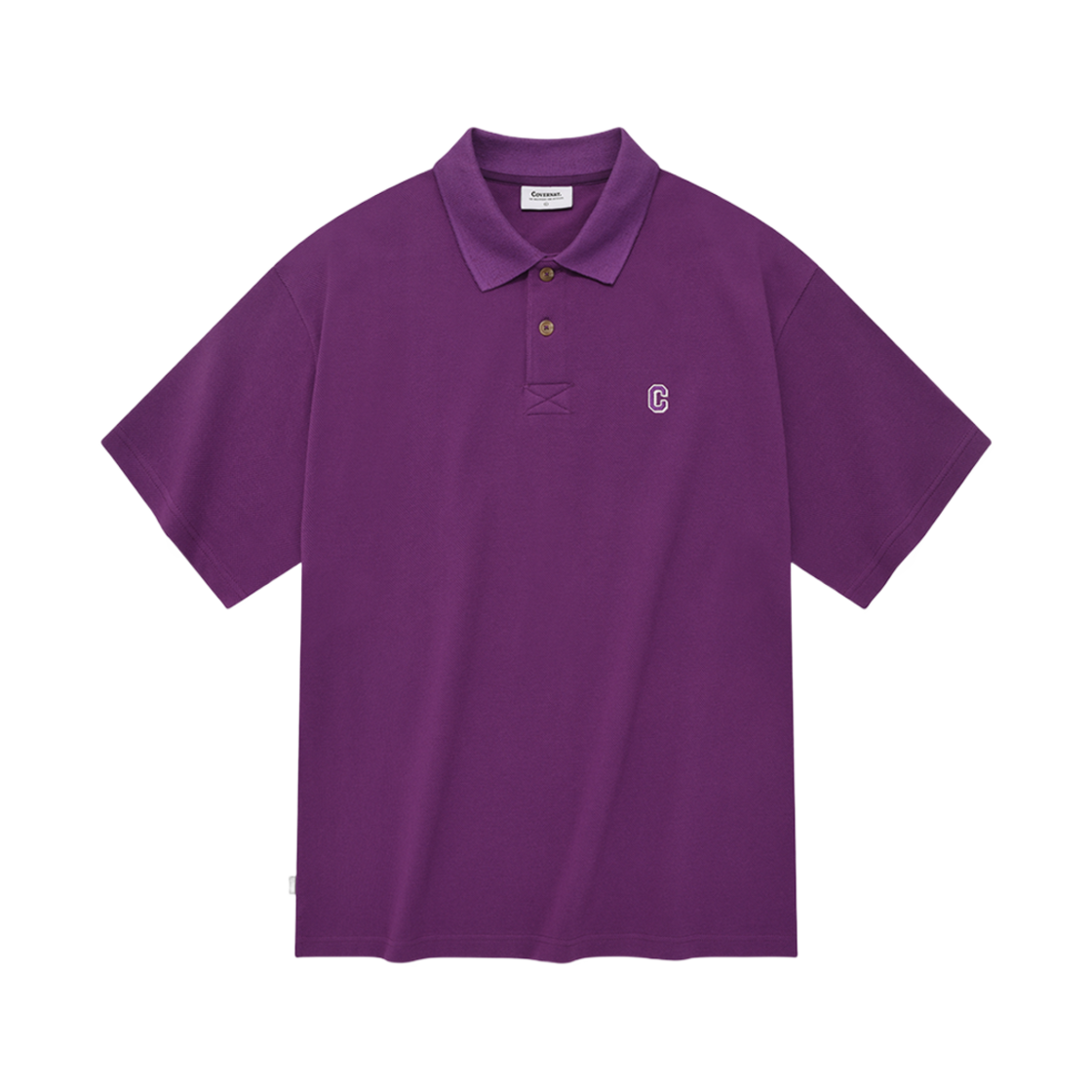 CO2302ST17PU Covernat C Logo Collar T-Shirts Purple