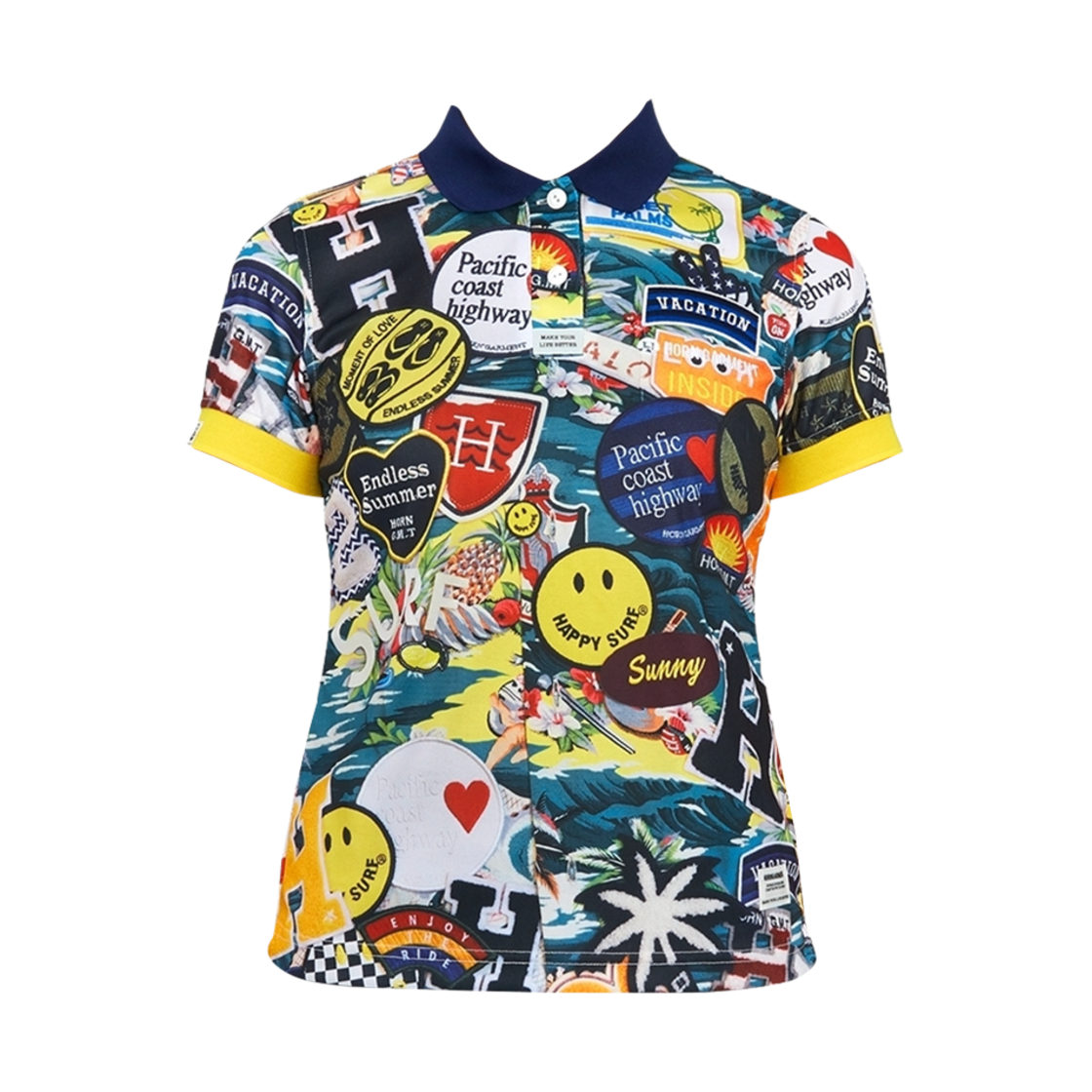 HCW-2A-AP06 (W) Horn Garment Golf Wear Aloha Polo T-Shirt Blue Green