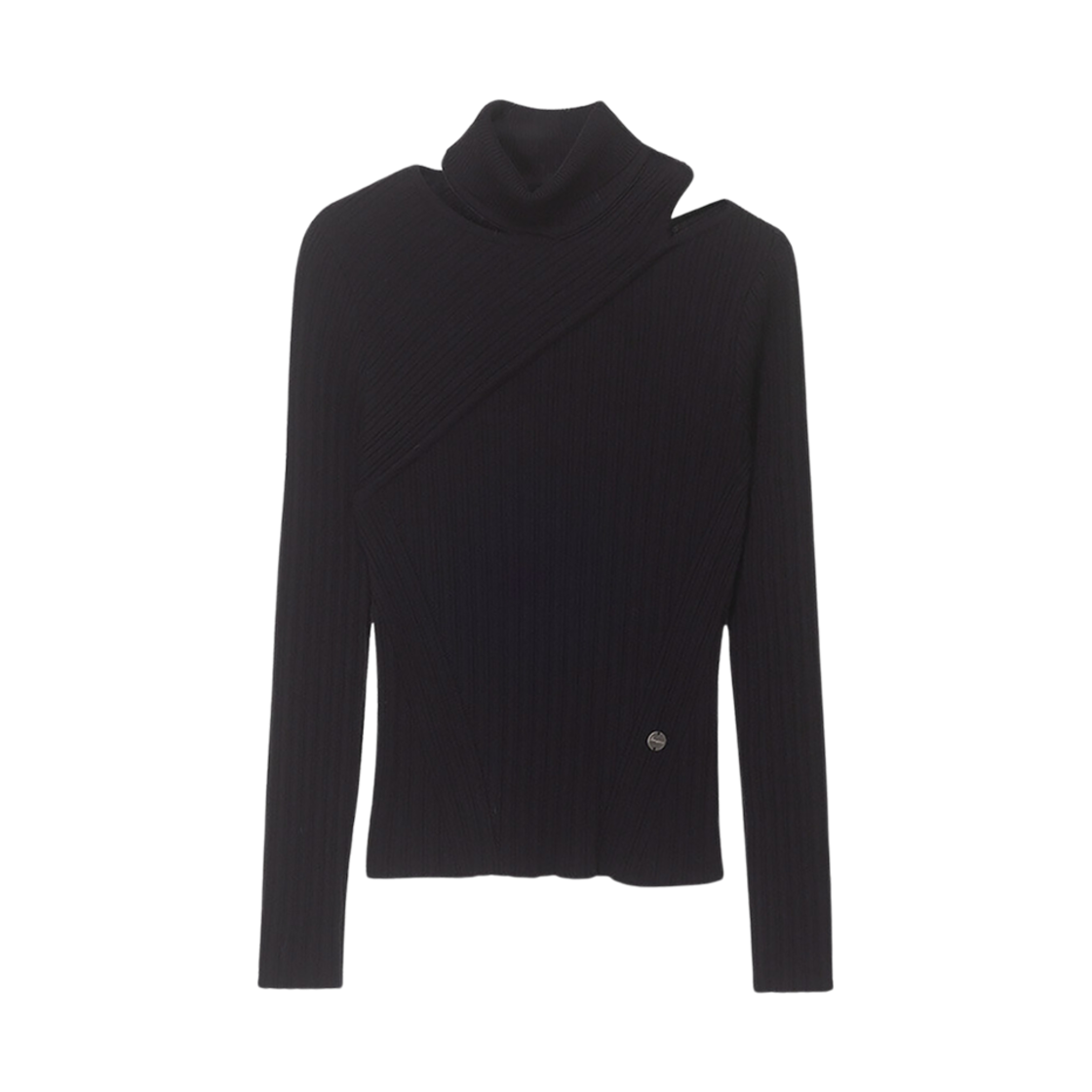 SK4WP941 (W) Loeuvre Cut-Out Asymmetric Knit Top Black