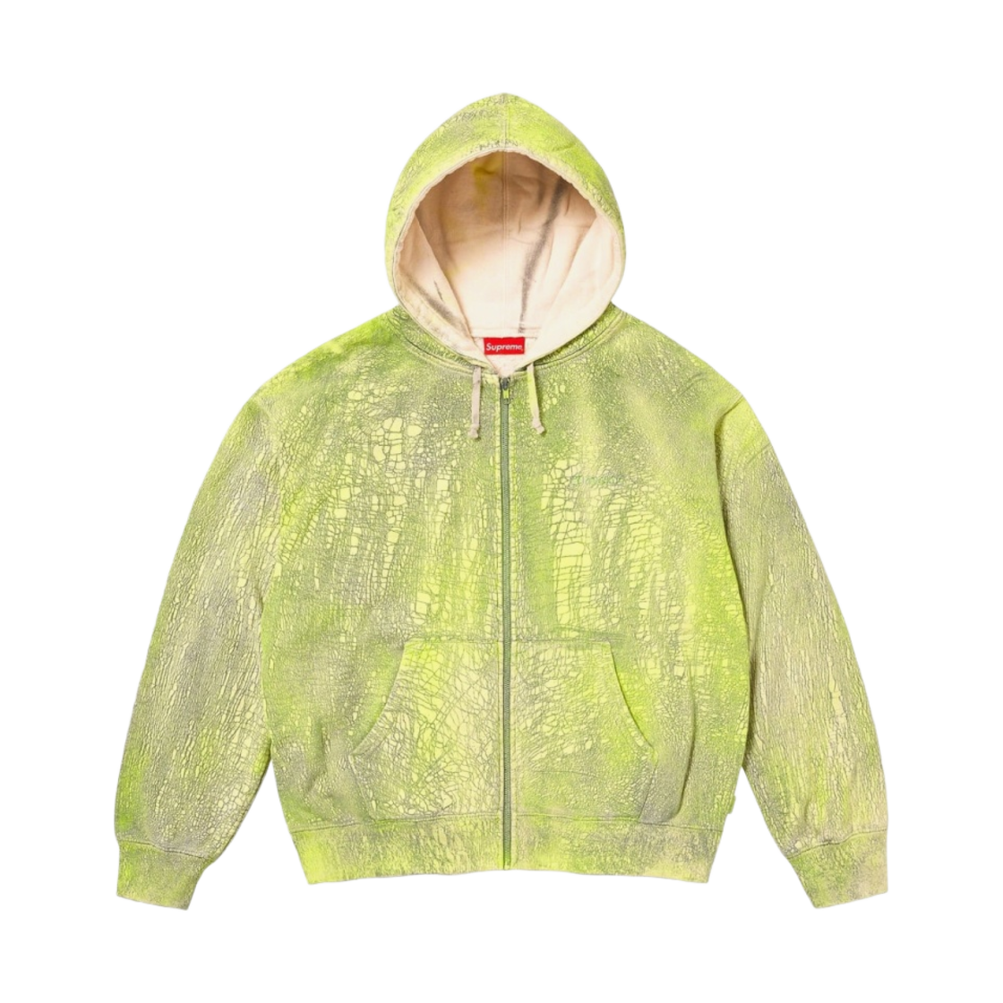 슈프림 크랙클 집업 후드 스웨트셔츠 옐로우 - 23FW(Supreme Crackle Zip Up Hooded Sweatshirt Yellow - 23FW) - 1