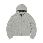 Suade Basic Hood Zip Up Gray