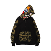 BAPE 1st Camo Shark Full Zip Hoodie Black